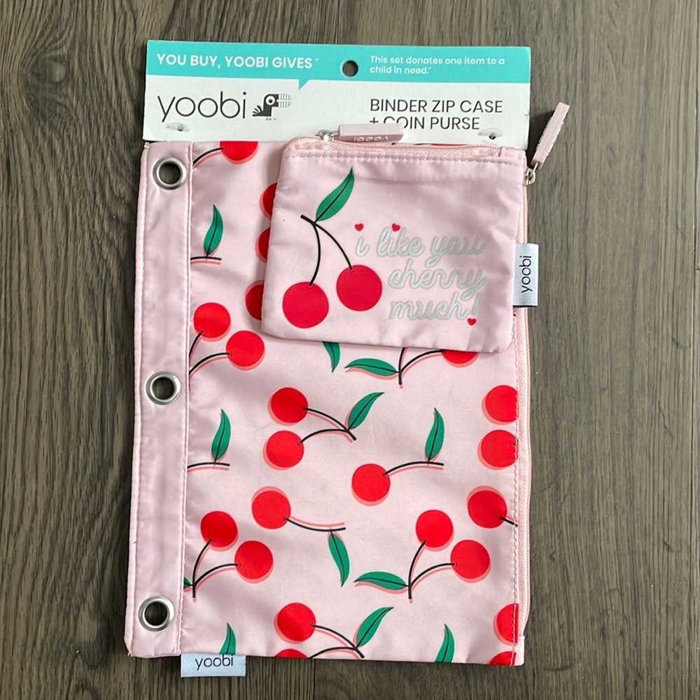 Cherry design Binder Zip Case & Coin Purse